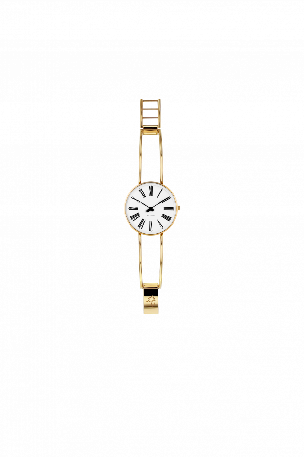 ROMAN armbåndsur i forgyldt stål med bøjle - Arne Jacobsen