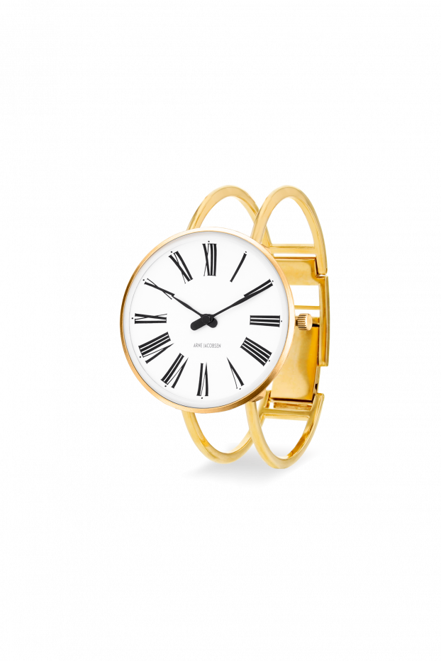 ROMAN armbåndsur i forgyldt stål med bøjle - Arne Jacobsen