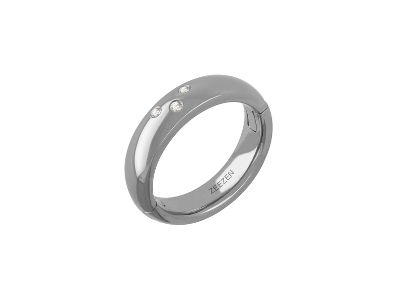 ZeeZen titan klik ring med 3 Diamanter