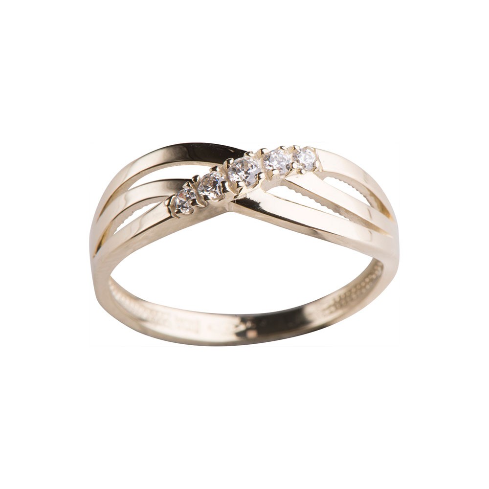 Damering 8 kt. med zirkonia