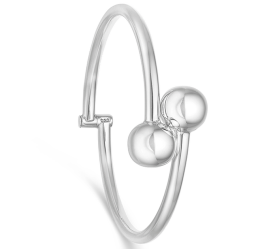 Elegant kuglearmring m. lås fra Rander sølv