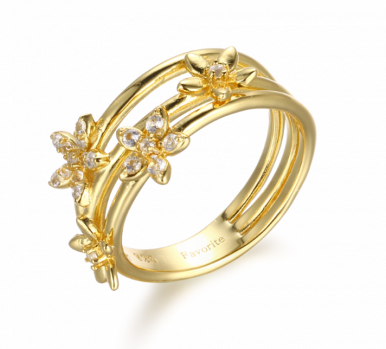 Designers Favorites forgyldt ring med blomster