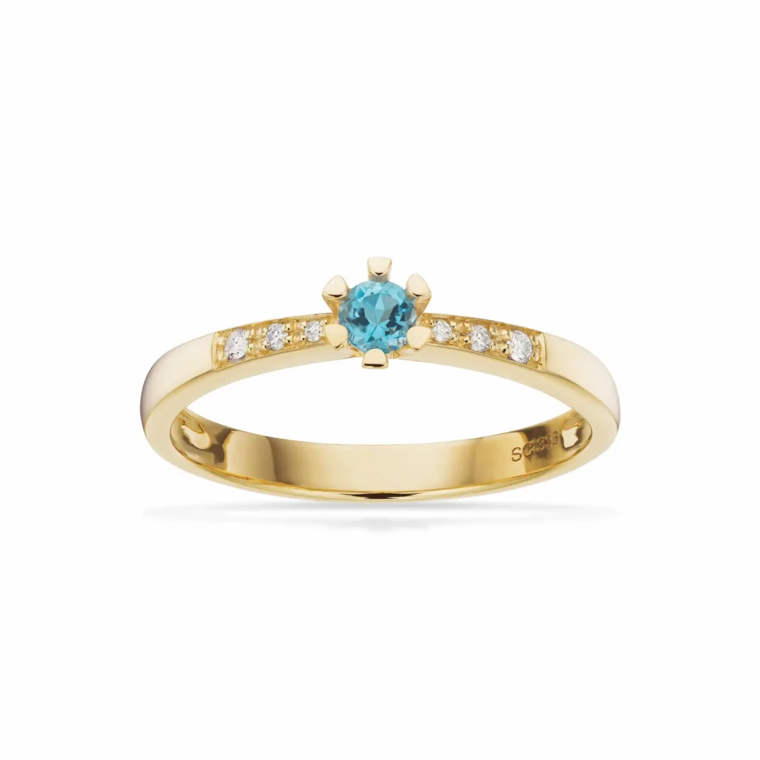 Vida Darling ring med blå topas og diamanter fra Scrouples