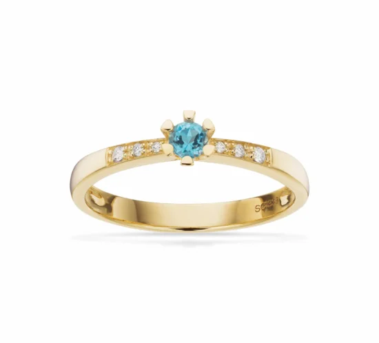 Vida Darling ring med blå topas og diamanter fra Scrouples