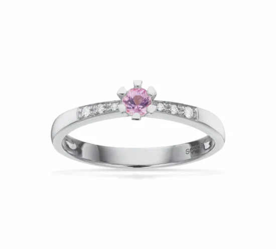 Vida Darling ring med pink Safir og Diamanter fra Scrouples