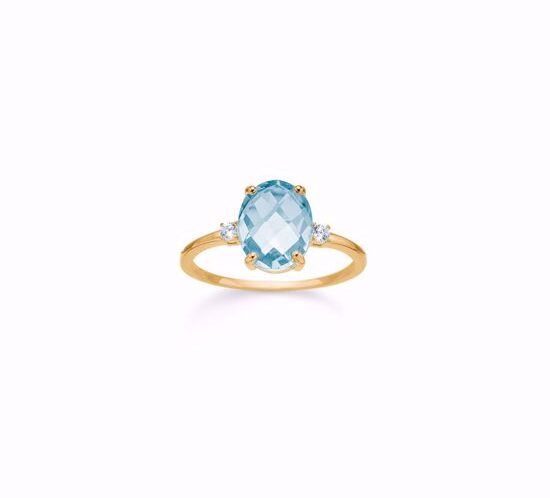 8kt. guldring med Zirkonia og Topas fra Guld & Sølv Design