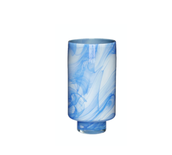 Cloud vase blå/Hvid stor fra Hübsch