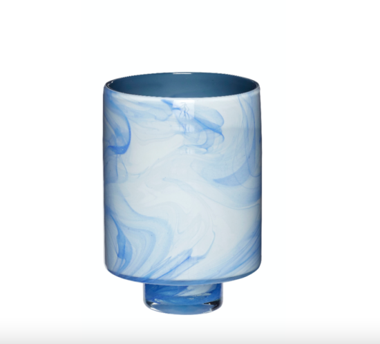 Cloud vase blå/Hvid lille fra Hübsch